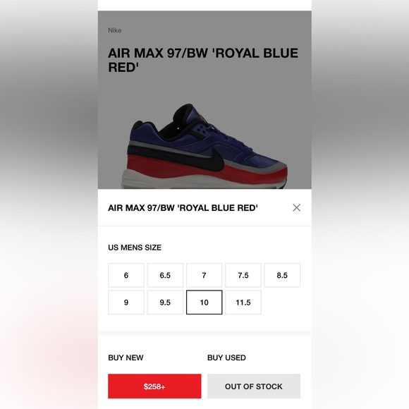 Men’s Nike airmax 97’s red/blue size 10 - Picture 7 of 7
